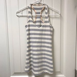 lululemon Cool Racerback Tank Grey/White Stripe